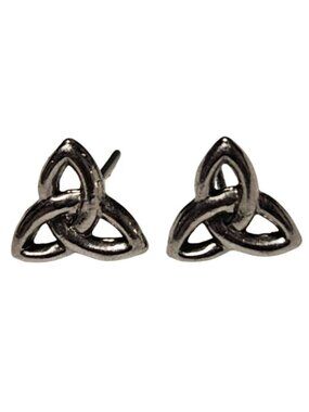 Celtic Trinity Knot Stud Earrings Silver Tone Triangle Fashion Jewelry Women